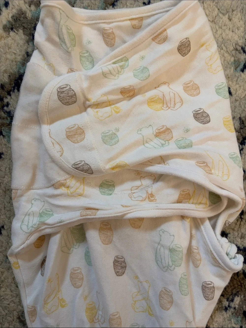 Baby Swaddle Set - Neutral Winnie the Pooh Print (Green, White)
